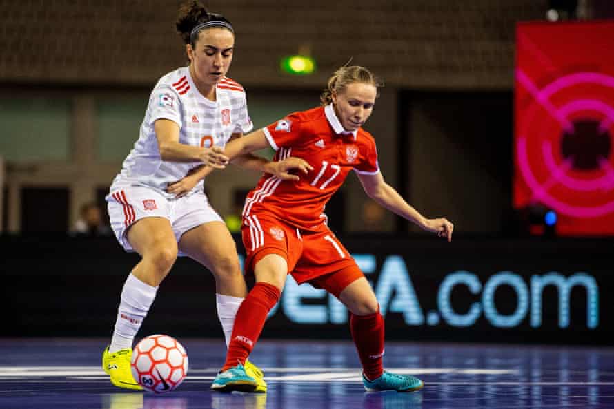 Spain's Vanessa Sotelo and Russia's Dina Danilova in action during the 2019 Women's Eurocup
