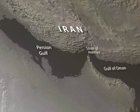 Man of Iran, the Persian Gulf, the Strait of Hormuz and the Gulf of Oman