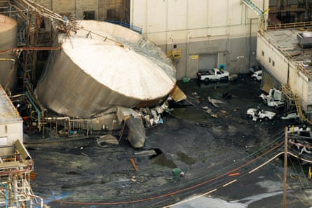 a ruptured chemical tank