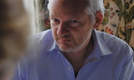 WikiLeaks founder Julian Assange in Laura Poitras’s documentary film Risk.