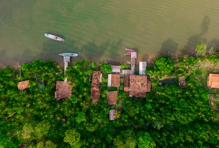 An aerial view of Acará-Açu on the river Acará