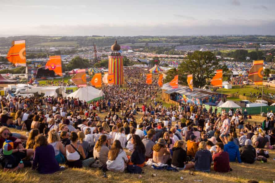 Views at Glastonbury festival 2019.