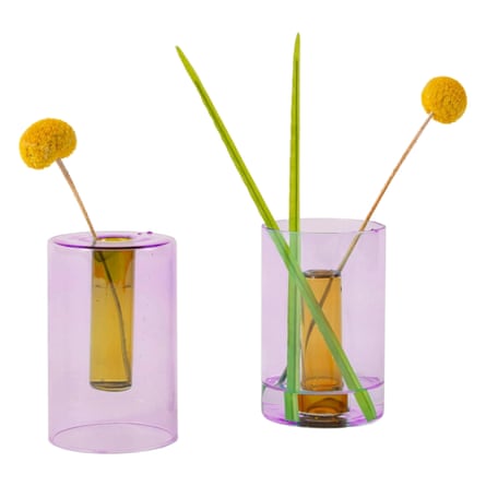 NPG Shop’s Reversible Glass Vase in Lilac & Peach, Small.