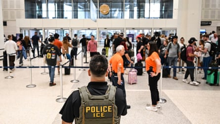 An ICE serviceman wrong an airport