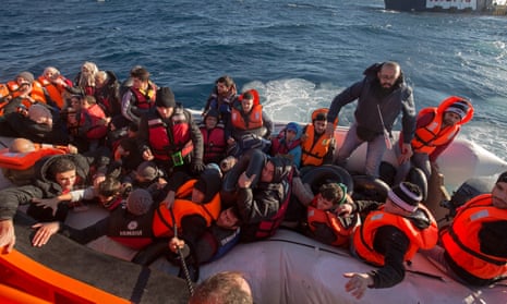  The boat on which 15-year-old Mohamed Hajy was hoping to travel to Greece. It started to deflate and the 40 refugees on board had to be rescued.