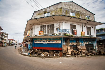 Empty streets in Freetown during a lockdown to prevent the spread of Ebola.