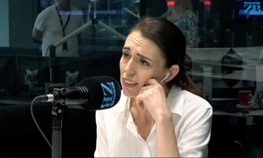 New Zealand's prime miniester, Jacinda Ardern, in Newstalk ZB's broadcasting studio