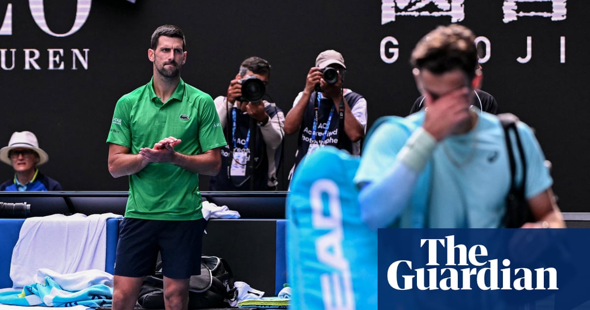 Novak Djokovic survives at Australian Open as Lorenzo Musetti retires hurt while two sets up