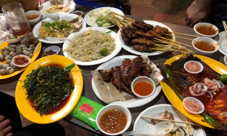 Street food feast at the East Coast Lagoon Food Village, Singapore.