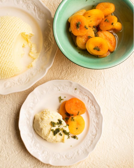Cream of the crop: apricots in mint with mascarpone cream.