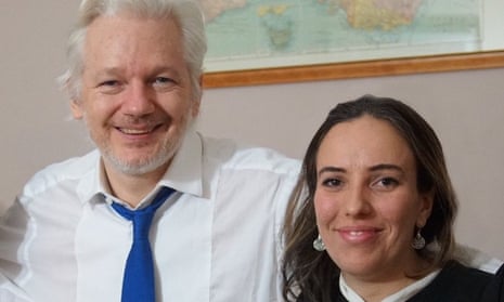 Julian Assange and Stella Moris pictured in the Ecuadorian embassy while he was seeking asylum.