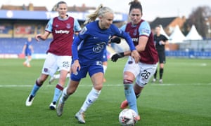 Chelsea’s Pernille Harder is one of the few players to have troubled Lyon in recent years