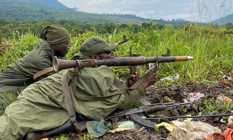 Congolese soldiers during fighting with rebels on Saturday