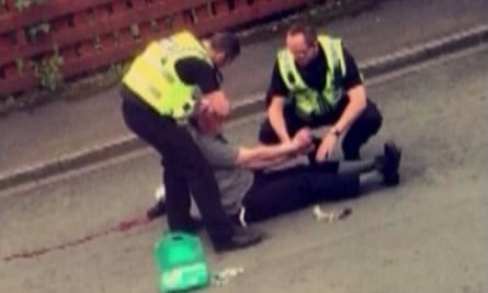 Mobile phone footage shows police detaining Thomas Mair after the murder