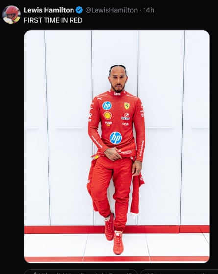 Lewis Hamilton’s social media post.