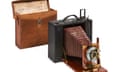 A folding Eastman Kodak No 5 cartridge camera and case used by Émile Zola.