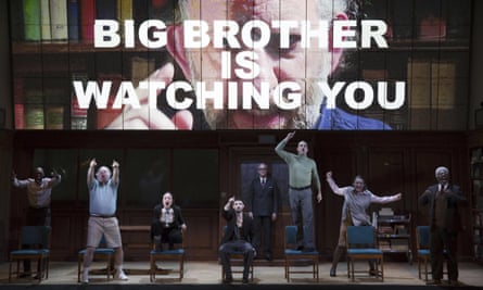 Olivia Wilde and Tom Sturridge as Julia and Winston in the Broadway run of Nineteen Eighty-Four.
