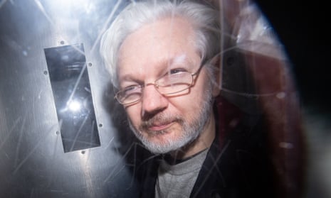 Julian Assange pictured in January 2020