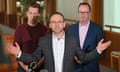The Greens leader, Adam Bandt, centre, refused to say whether he supported a two-state solution to the Israel-Palestine conflict