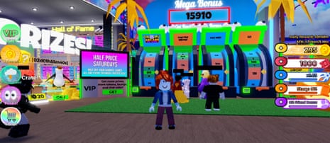 Avatars in a casino-like gaming room