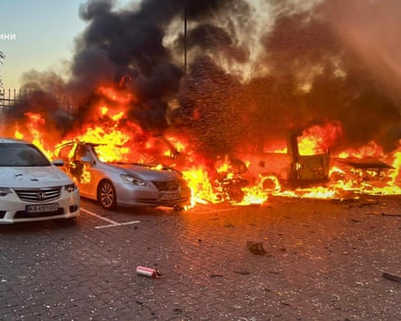 Cars on fire