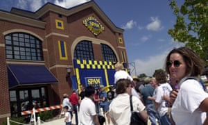 ‘Wonderful Spam, lovely Spam’ … Spam fans wait in line for the opening of the official Spam Museum in Austin, Minnesota.