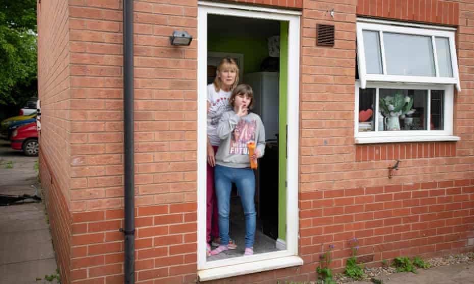 Jean Wilson with 17-year-old Emily on their doorstep