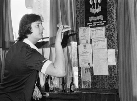 Eric Bristow playing darts in 1978