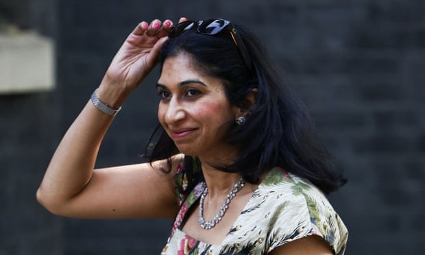 Attorney general Suella Braverman arriving at Downing Street, 19 July.