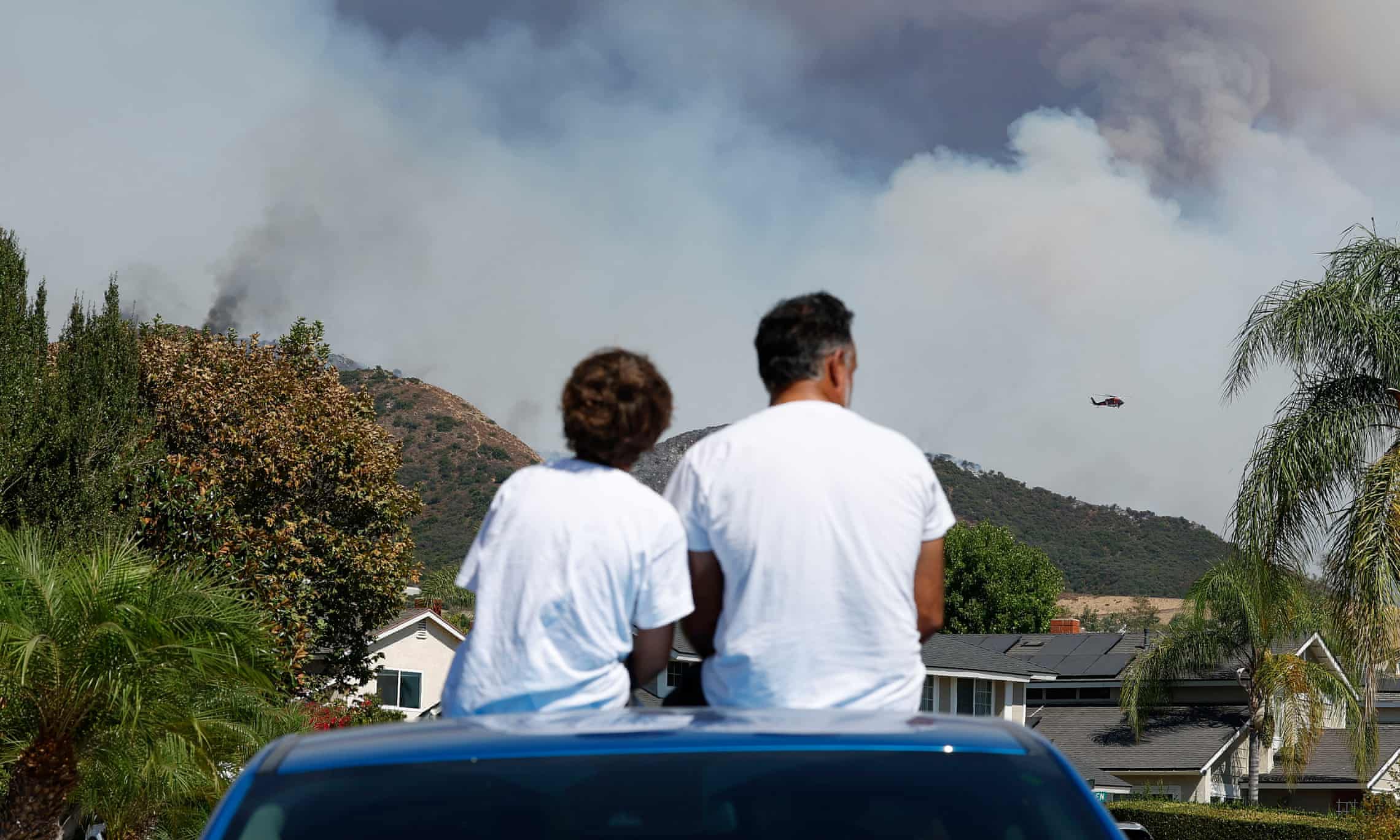 Airport fire, one of seven burning