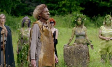 Grayson Perry participating in a ritual with druids