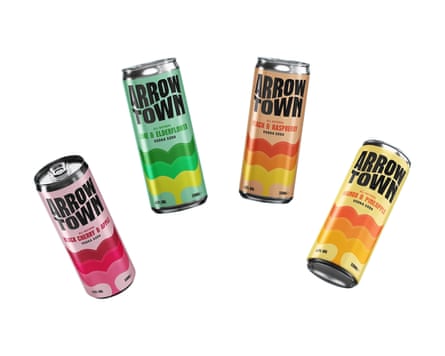 Four cans of different Arrowtown hard seltzer.
