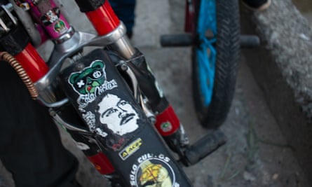 Local antihero Pablo Escobar is a popular leitmotif for Medellín’s gravity cyclists