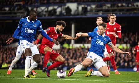 Mohamed Salah in action against Everton.