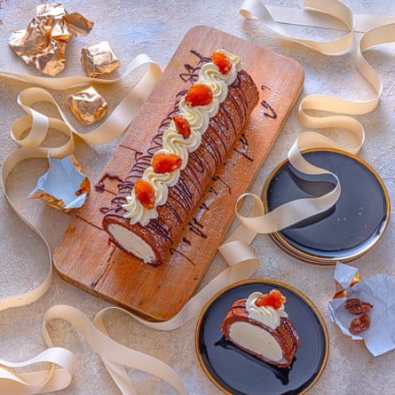 Mulled cherry cheesecake and chestnut ice-cream roll: Helen Goh's