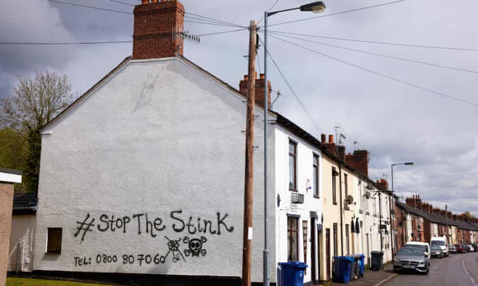 A 'stop the stink' message painted on a house in Silverdale