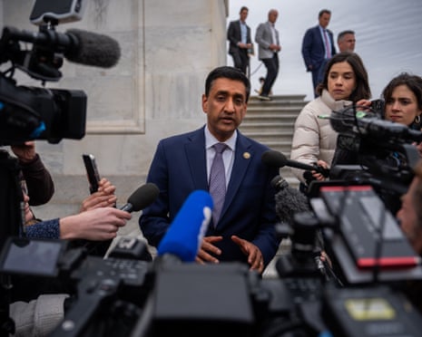 Ro Khanna speaks to reporters on the steps of the US Capitol, 18 November 2025.