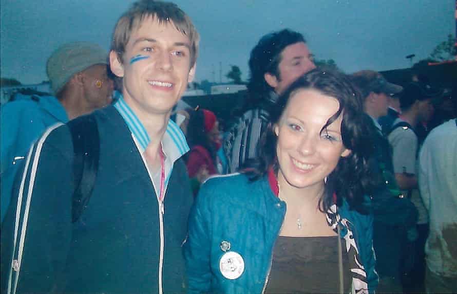 Tim Jones med sin framtida partner i Glastonbury.