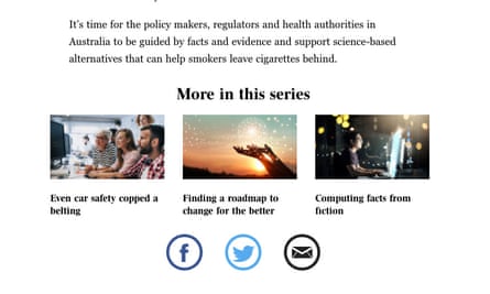A screenshot of Phillip Morris articles in the Australian