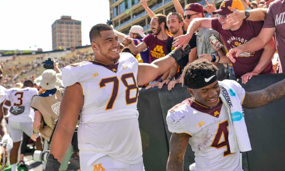Daniel Faalele after Minnesota’s win over Colorado in September