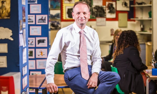 Simon Stevens at an art therapy session for teenagers at Maudsley hospital.
