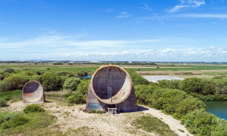 Two acoustic mirrors, or ‘listening ears’, at Denge in Kent,