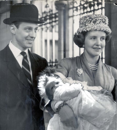 At the Christening of her son Charles, 1957.