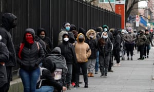 People line up for Covid-19 testing at Lincoln Medical Center in the Bronx, New York City.