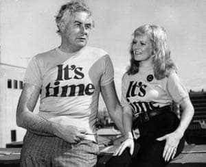 Gough Whitlam with singer Little Pattie in 1972 during his Labor election campaign.