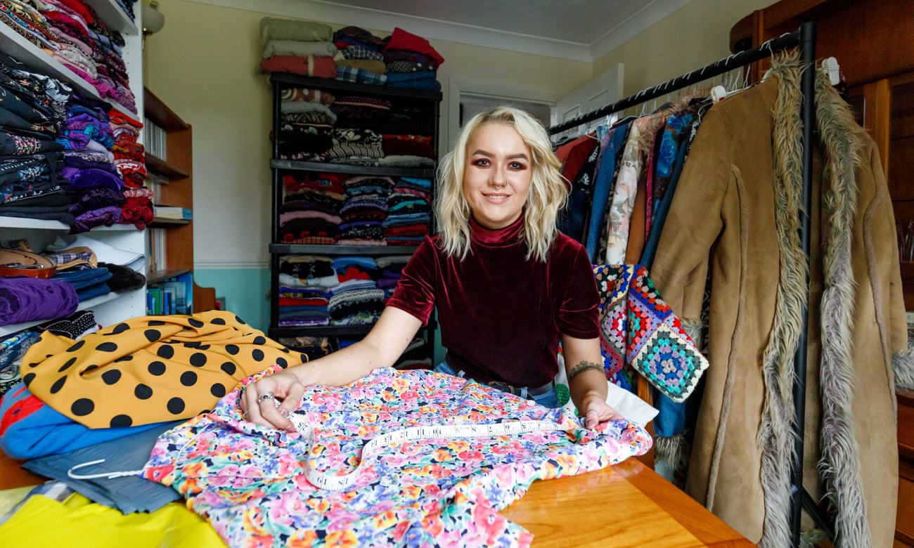Sarah Fewell, who runs a business selling secondhand and vintage clothes on the website Depop that now has 10 million users.