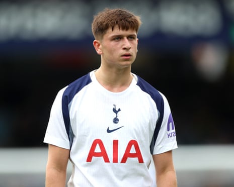 Mikey Moore successful action for Tottenhamin a pre-season friendly.