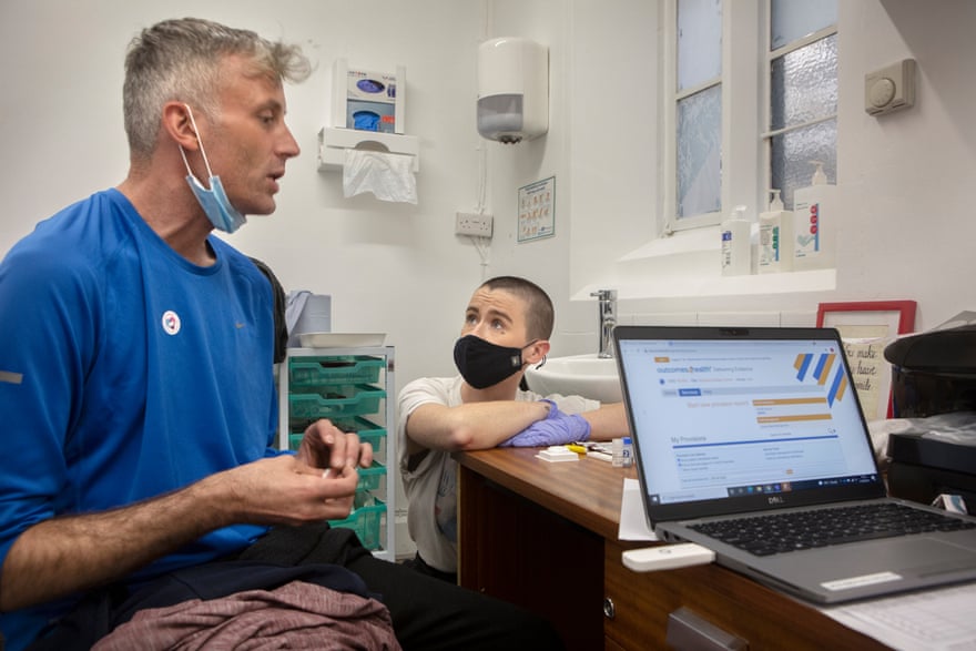 Sive O'Regan gives Theo, a former Parisian dancer now homeless in South London, a Covid-19 vaccine and discusses his physical and mental health