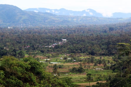 Landscape view of the village of Bongkaras in North Sumatra, Indonesia.