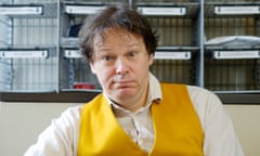 Anthropologist David Graeber, who has written a book about bureaucracy, in front of some pigeon holes / mail boxes at LSE in London on Tuesday, March 17, 2015. Photograph: Frantzesco Kangaris Commissioned for ARTS